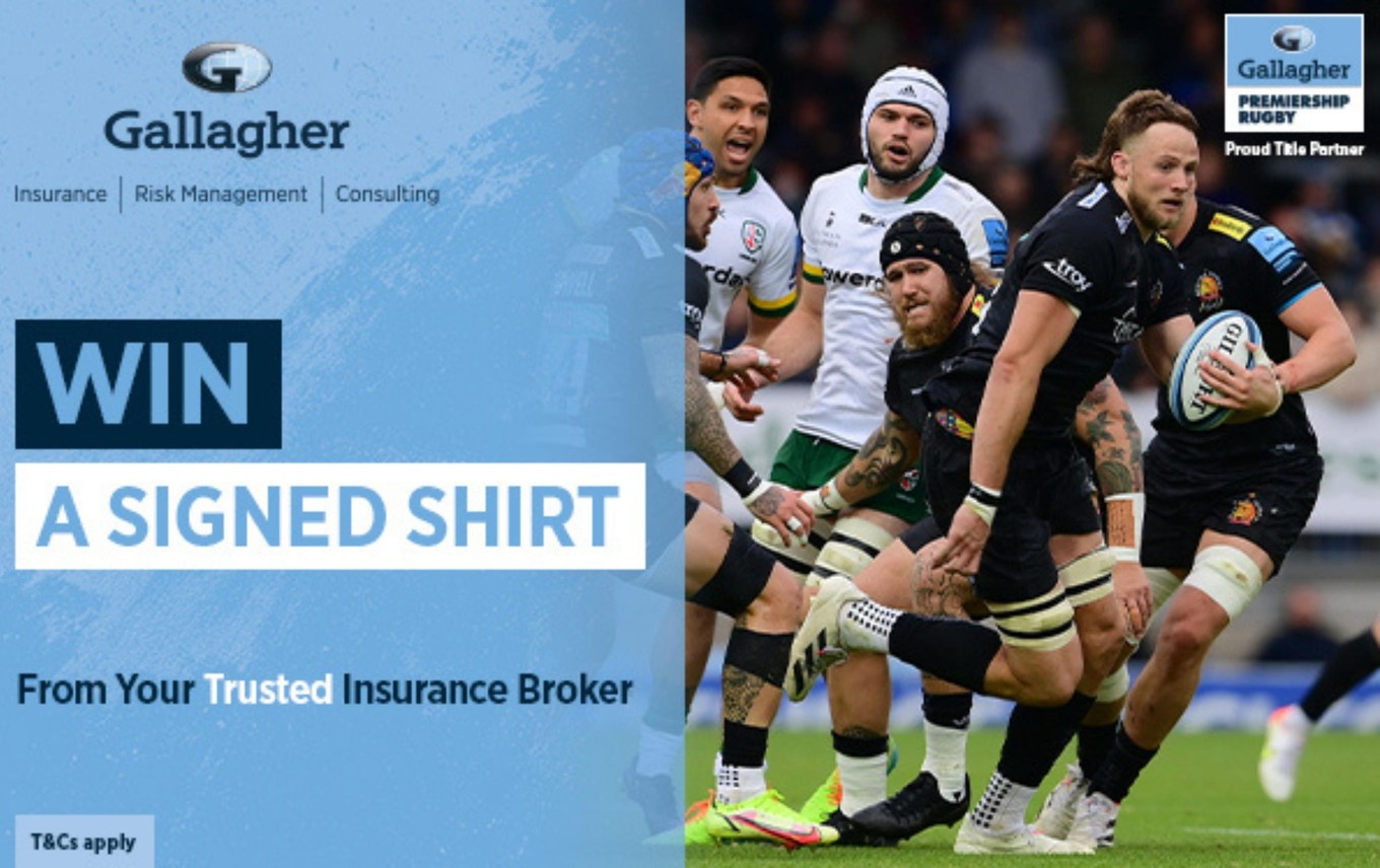 Win a signed shirt thanks to Gallagher, your trusted insurance broker